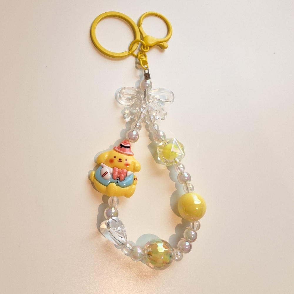 Pompompurin Beaded Keychain/ Phone Chain / Bag Charm
